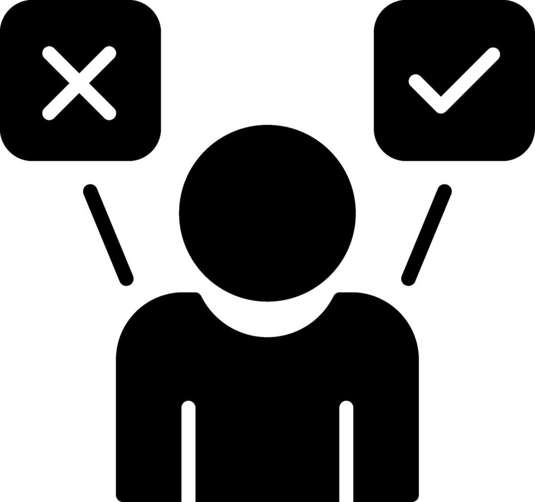 Decision Making Glyph Icon Design vector