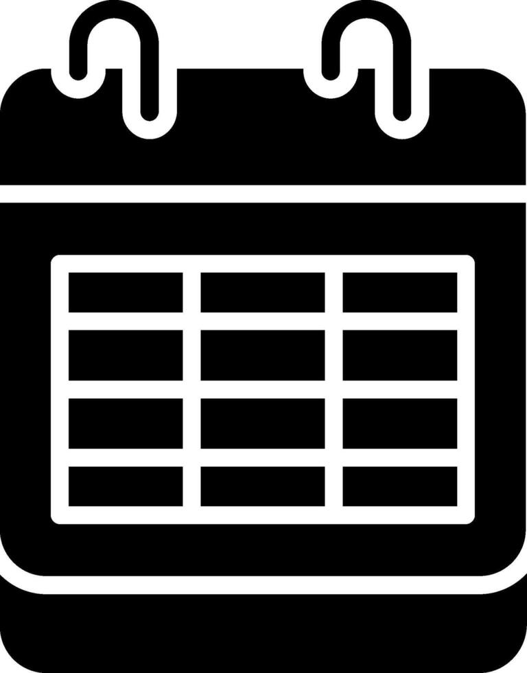 Calendar Glyph Icon Design vector