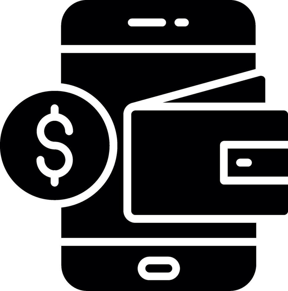 Digital Wallet Glyph Icon Design vector