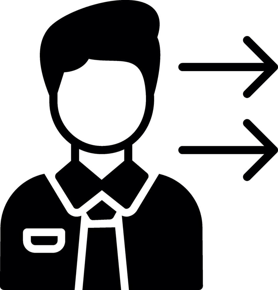 Dismissal Glyph Icon Design vector
