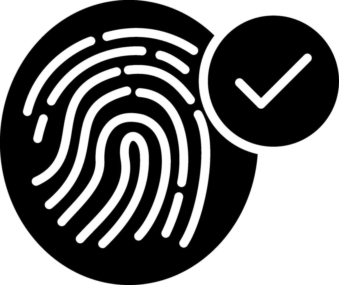 Fingerprint Glyph Icon Design vector