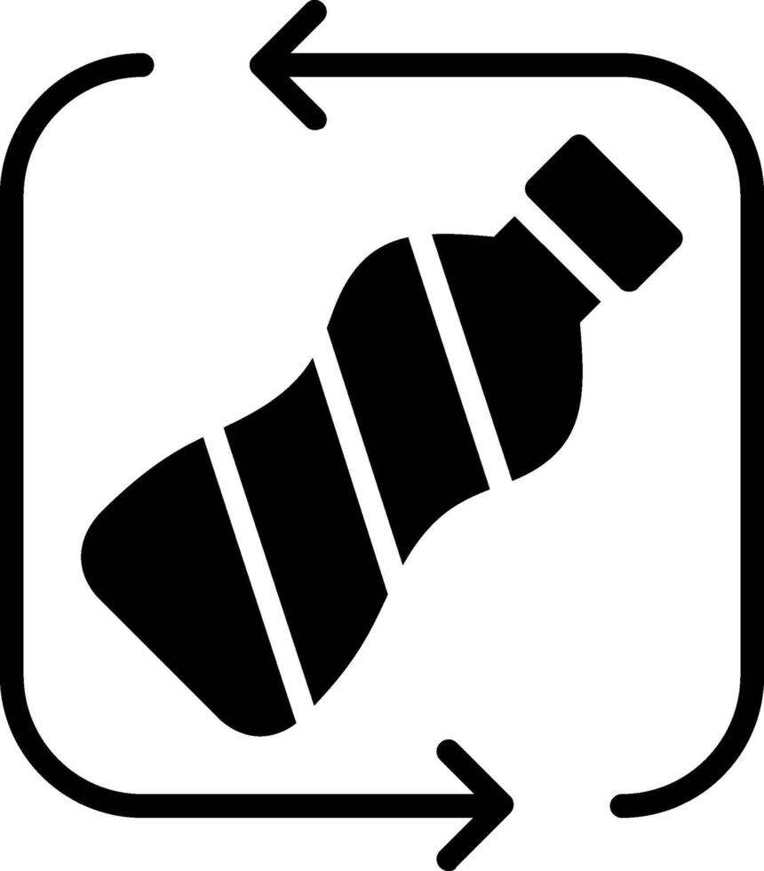 Recycle Plastic Bottle Glyph Icon Design vector