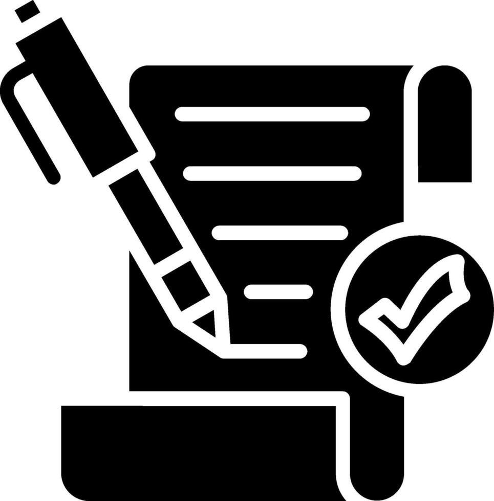 Contract Glyph Icon Design vector