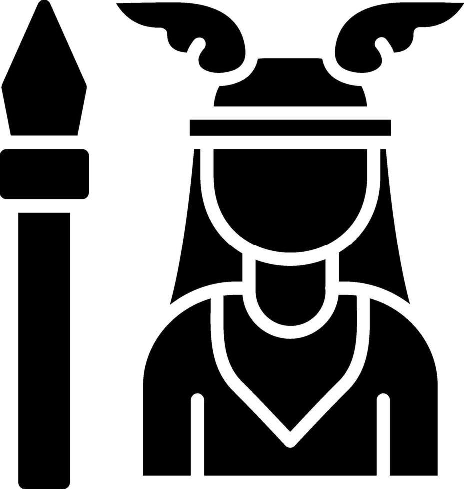 Athena Glyph Icon Design vector