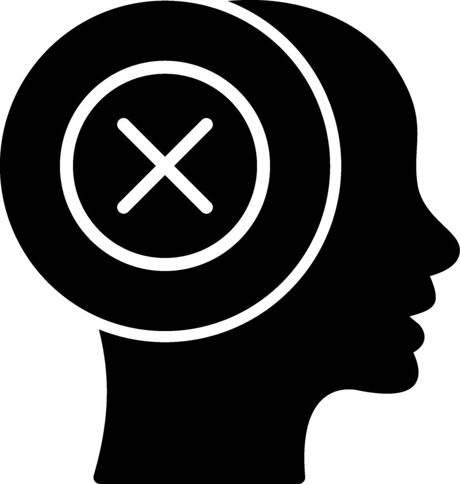 Failure Glyph Icon Design vector