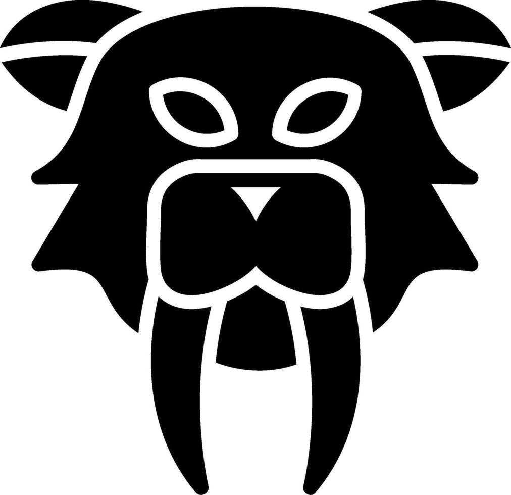 Saber Tooth Glyph Icon Design vector