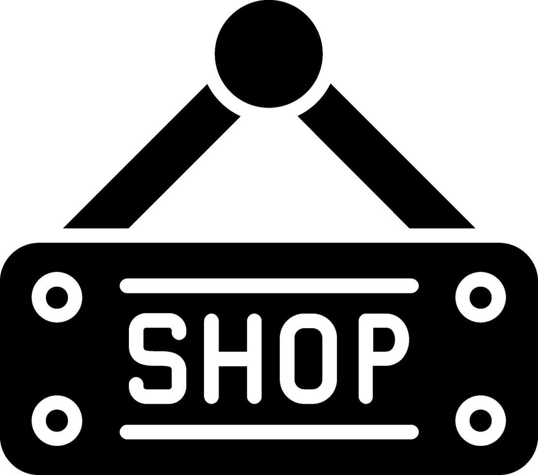 Shop Sign Glyph Icon Design vector
