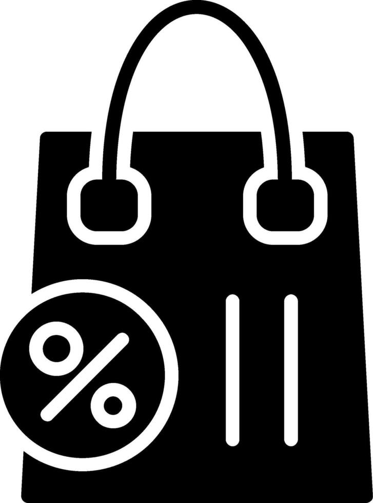 Discount Bag Glyph Icon Design vector