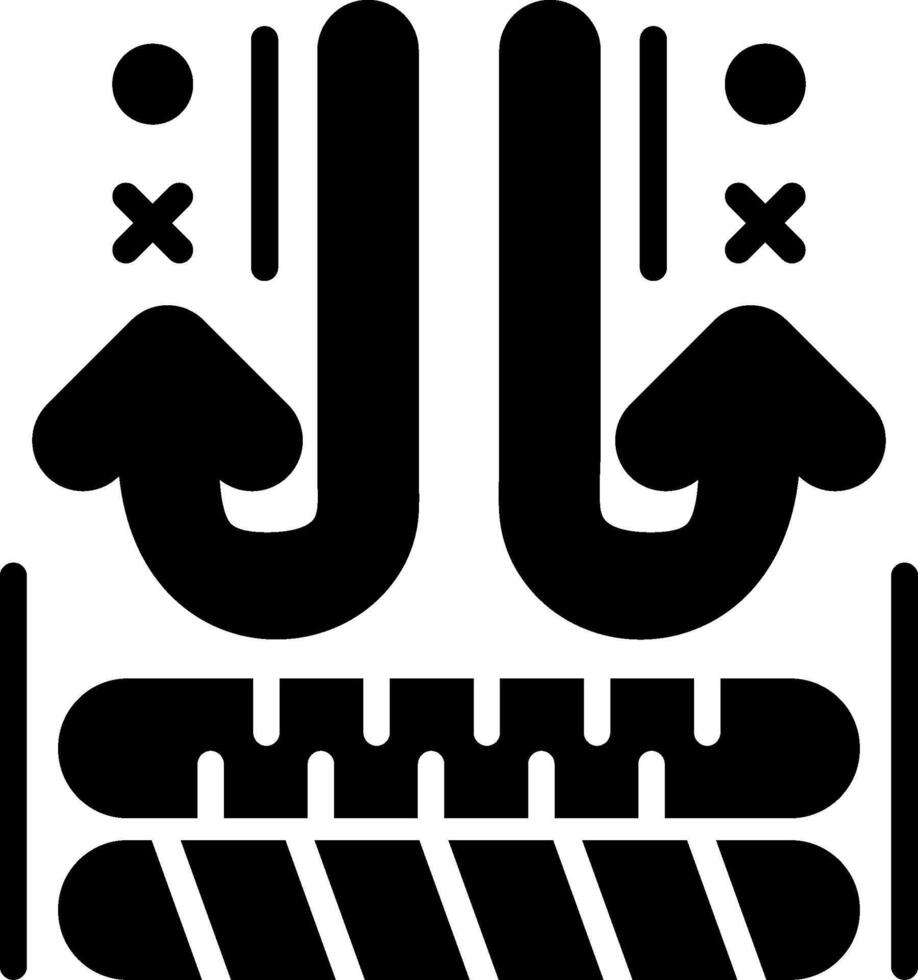 Unbreathable Glyph Icon Design vector