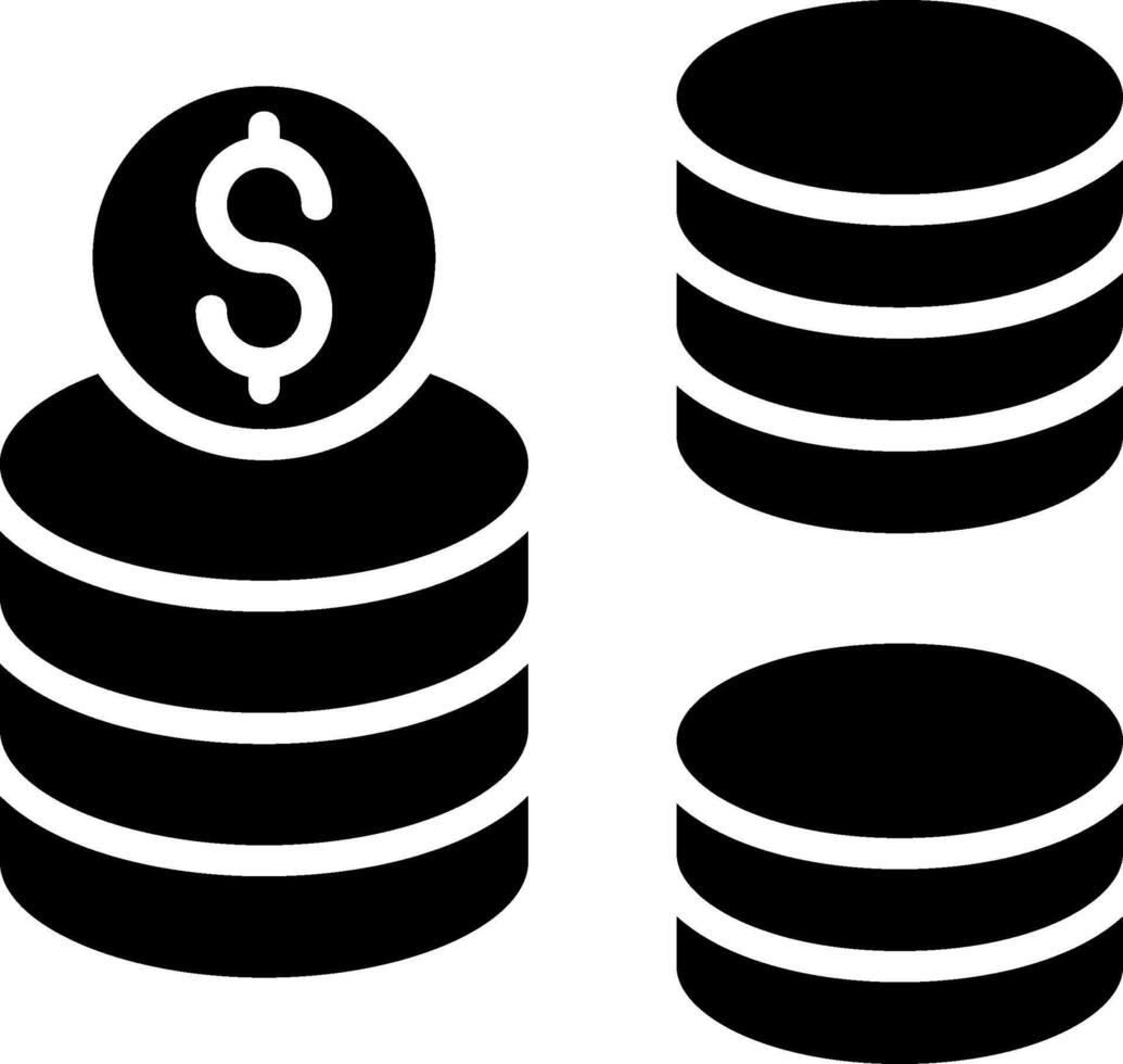 Coins Glyph Icon Design vector