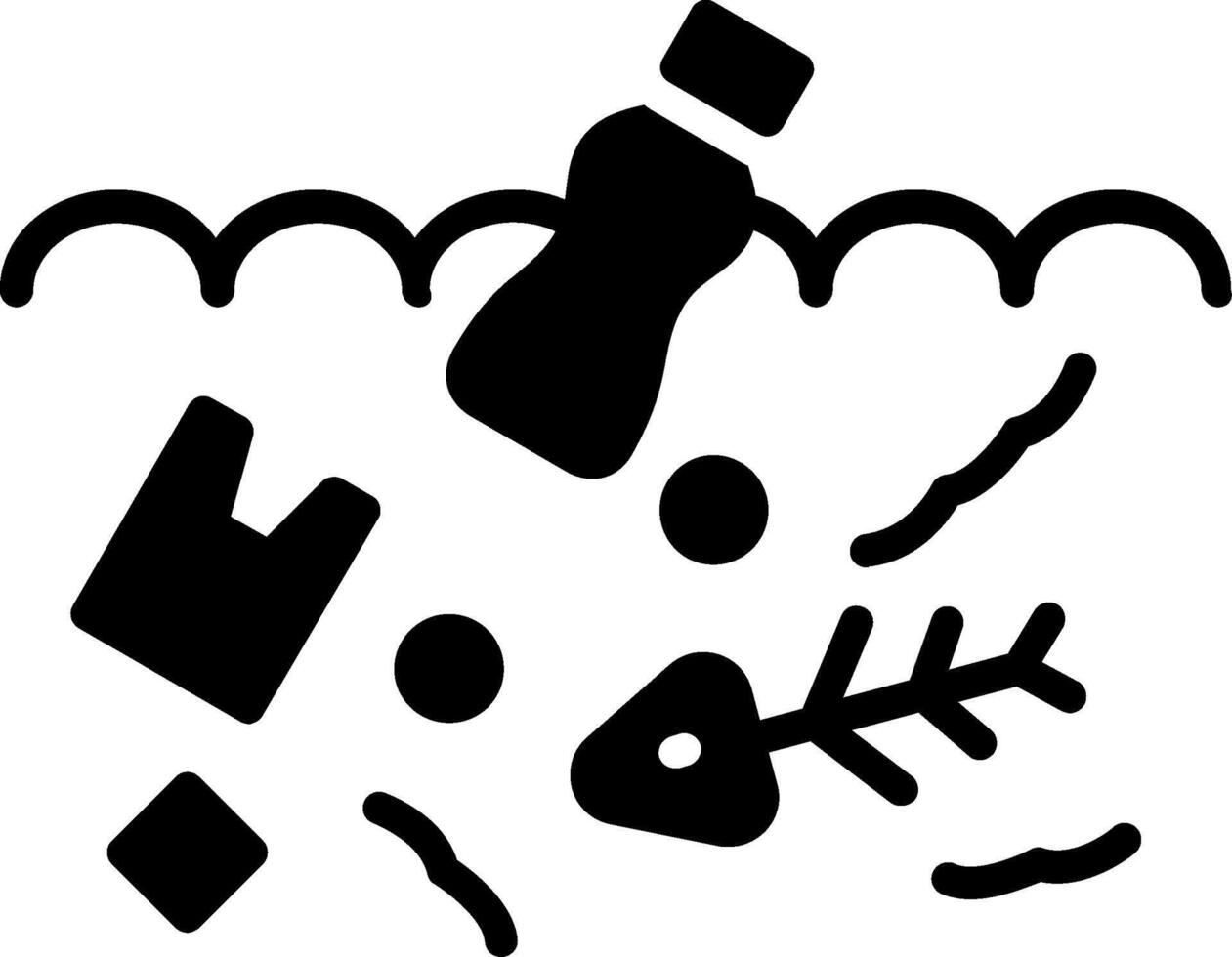 Plastic Pollution Glyph Icon Design vector