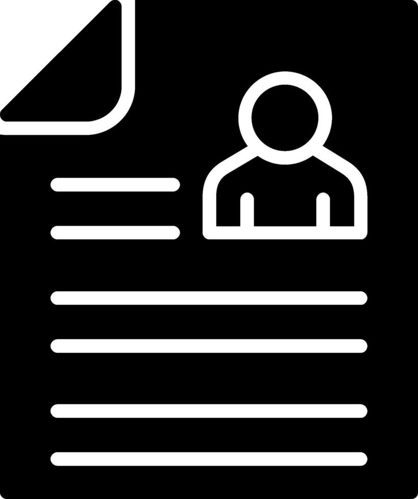Resume Glyph Icon Design vector