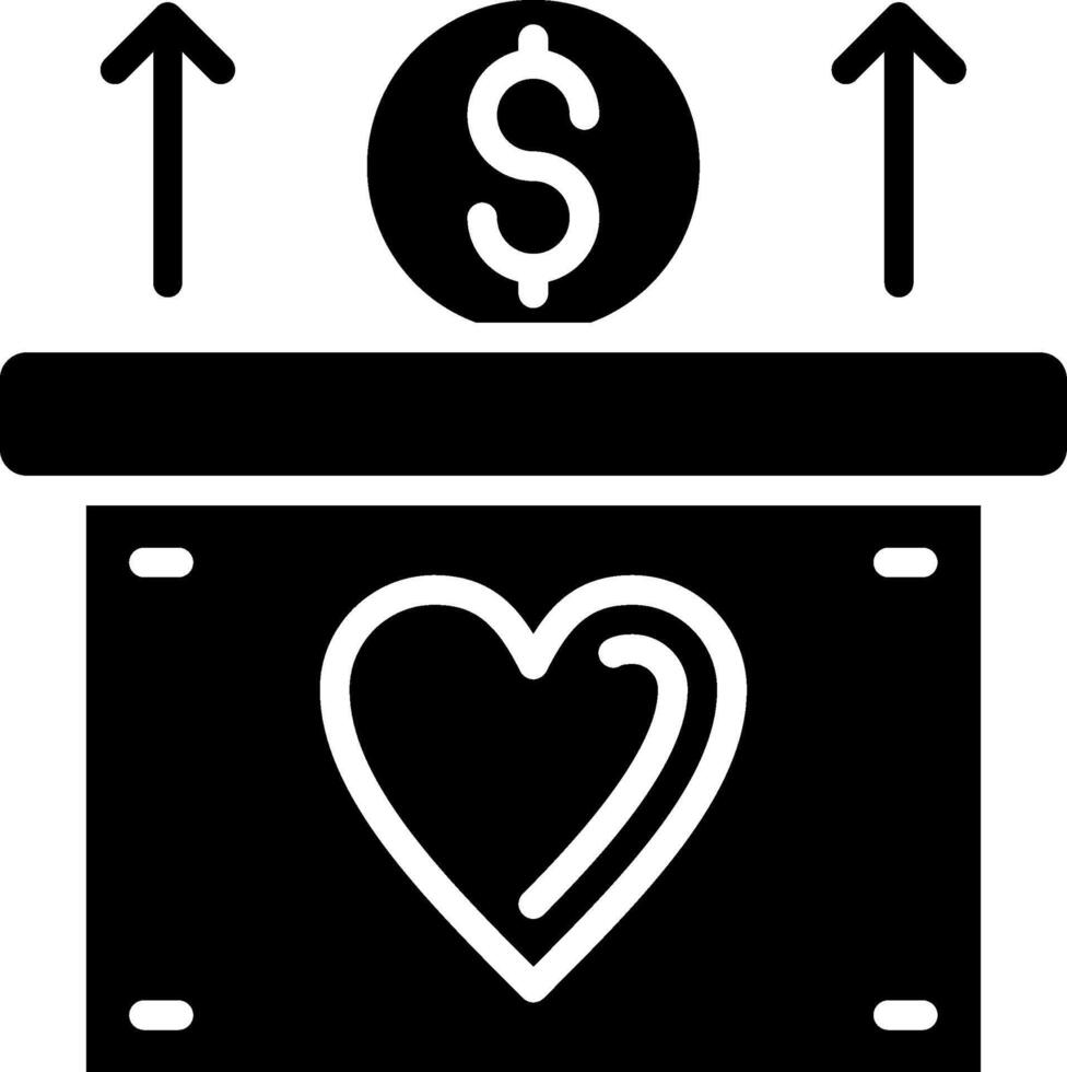 Fundraising Glyph Icon Design vector