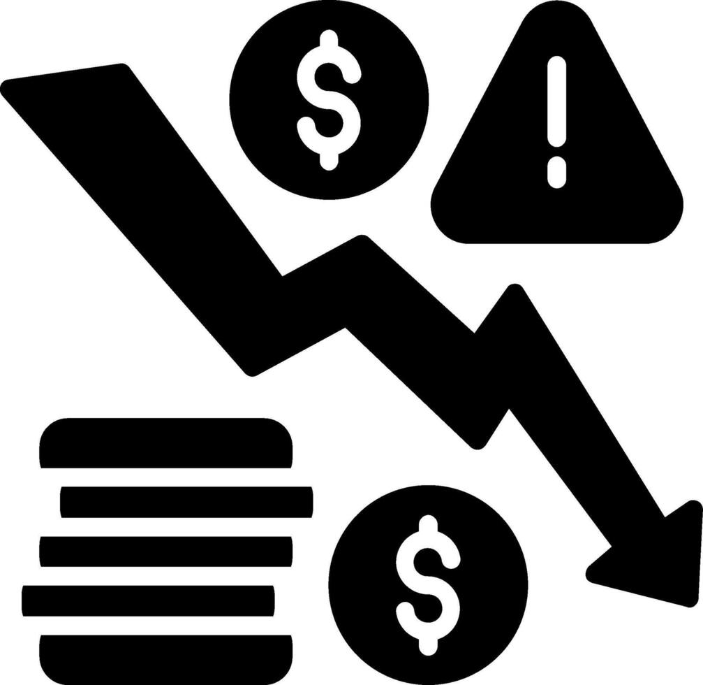 Financial Crisis Glyph Icon Design vector