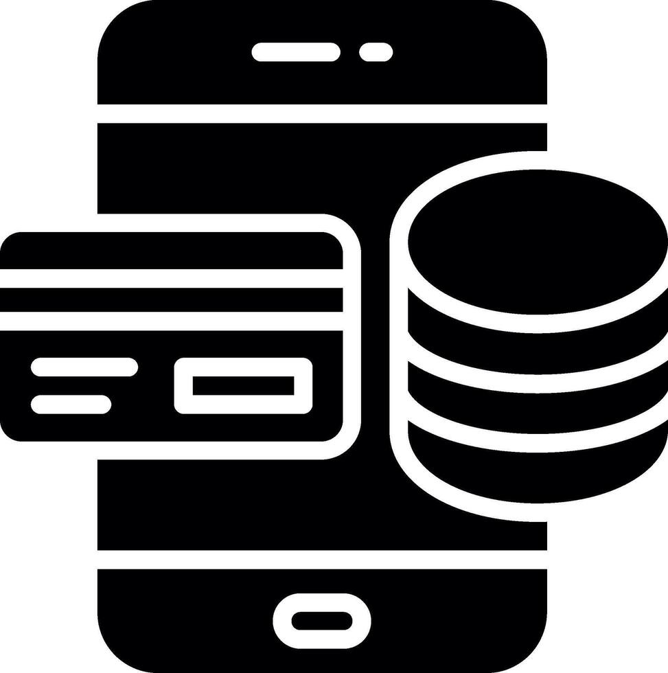 Mobile Banking Glyph Icon Design vector