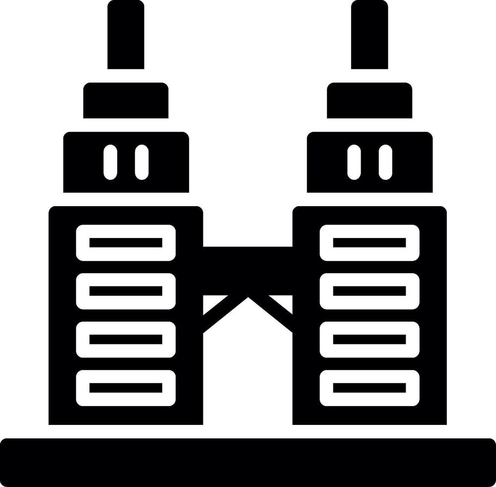 Petronas Twin Tower Glyph Icon Design vector