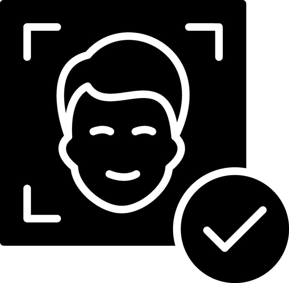 Facial Recognition Glyph Icon Design vector