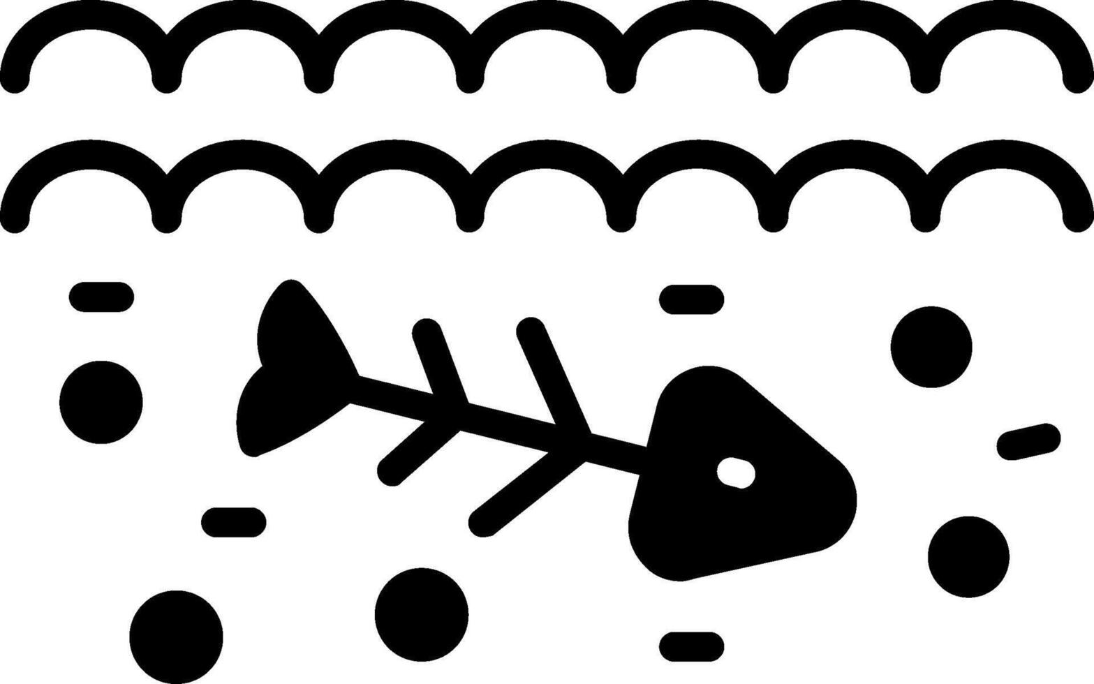 Dead Fish Glyph Icon Design vector