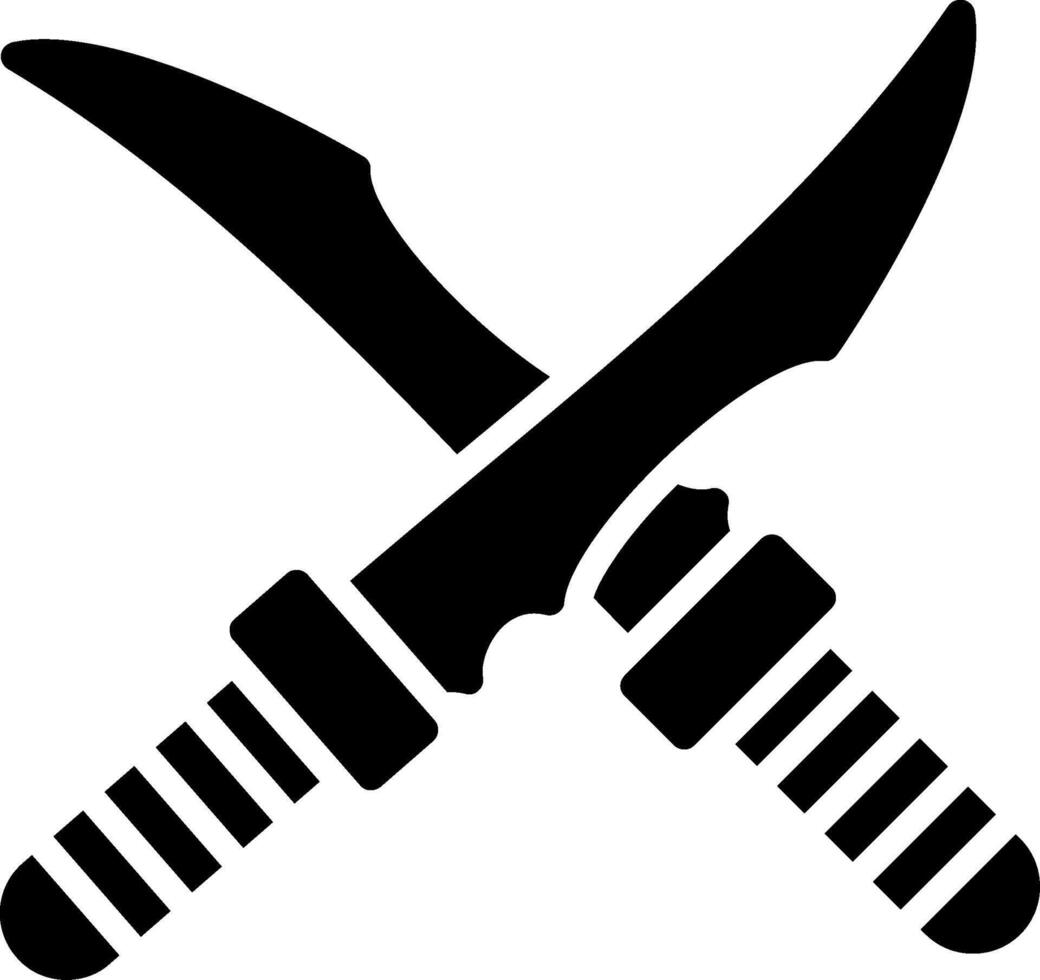 Ninja Sword Glyph Icon Design vector