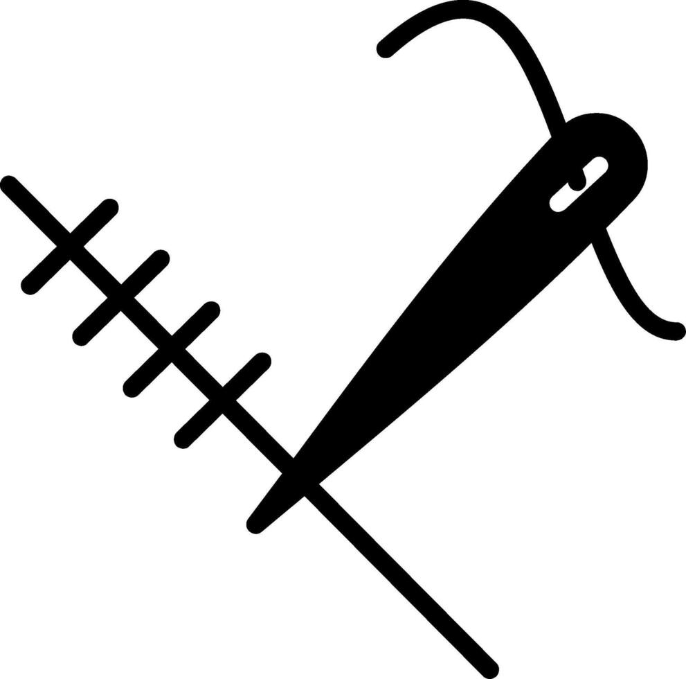 Stitching Glyph Icon Design vector