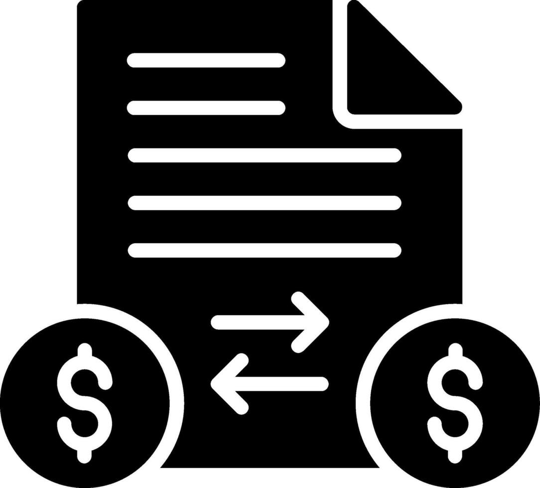 Transaction Glyph Icon Design vector