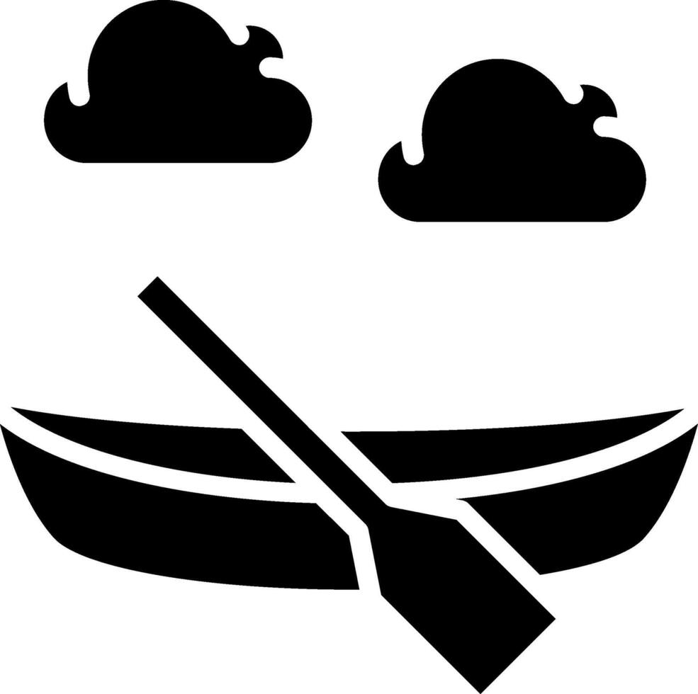 Canoe Glyph Icon Design vector