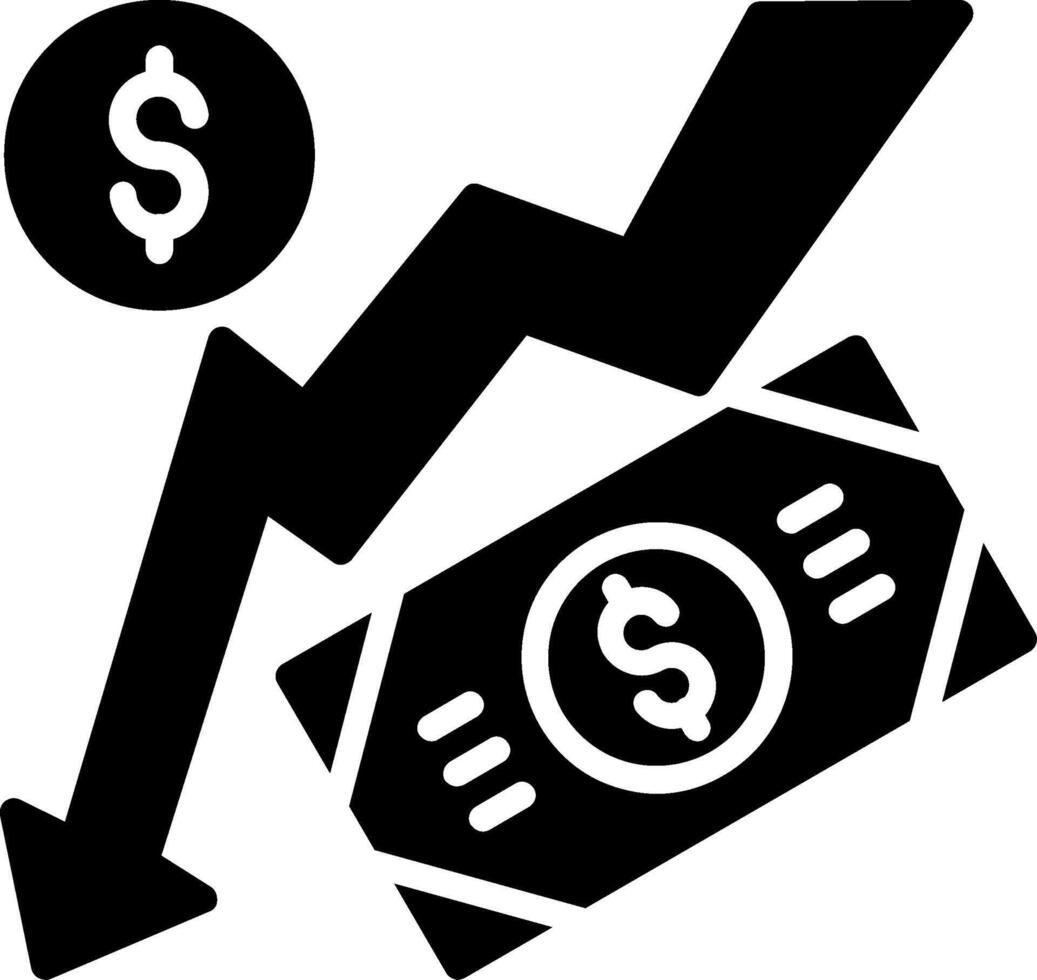 Devaluation Glyph Icon Design vector
