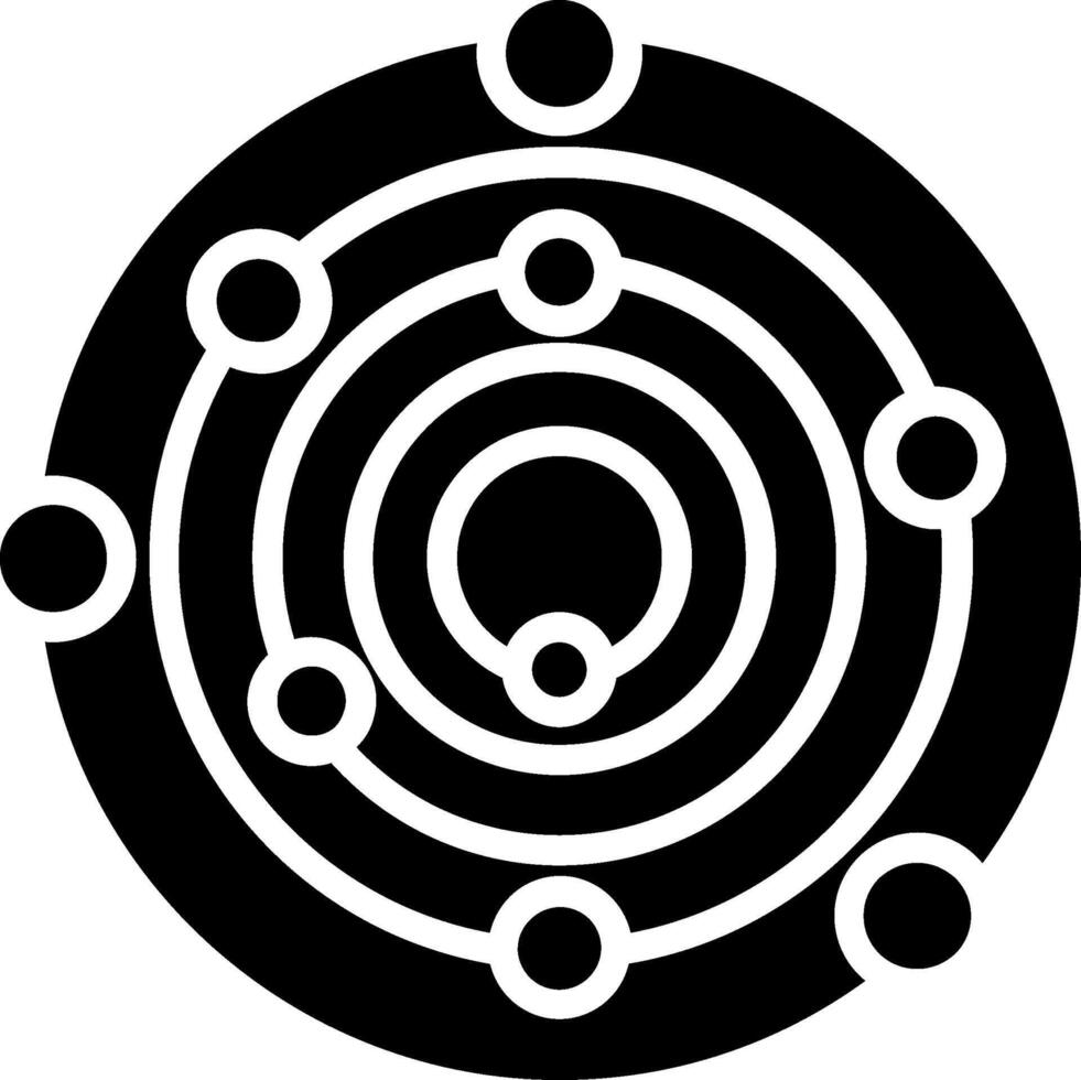 Solar System Glyph Icon Design vector