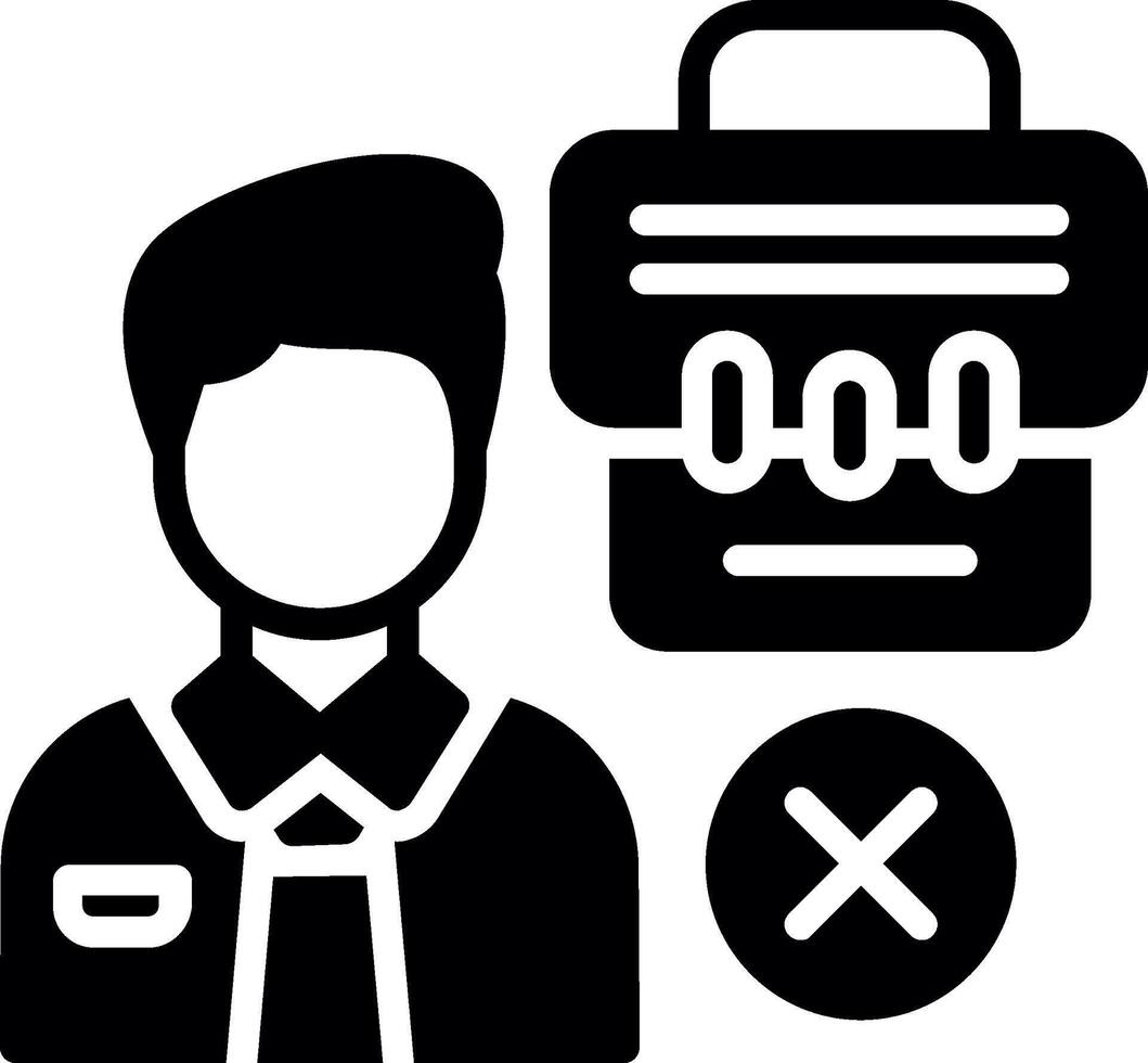 Unemployed Glyph Icon Design vector