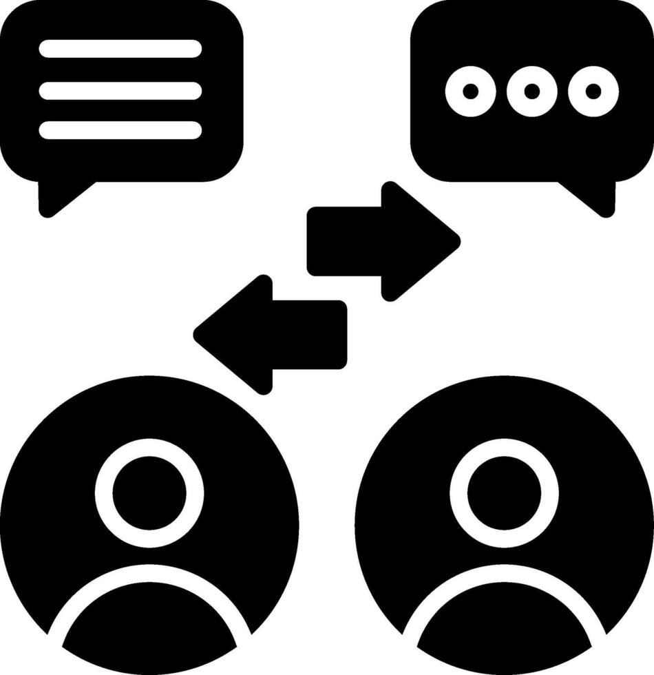 Discussion Glyph Icon Design vector