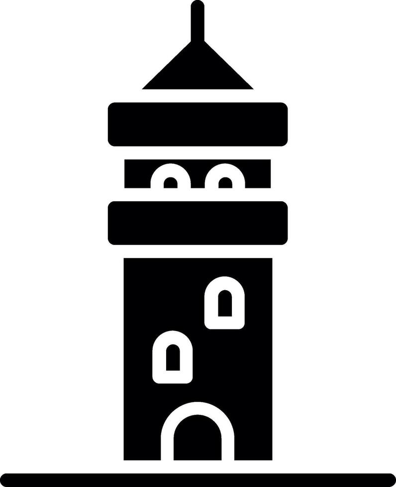 Galata Tower Glyph Icon Design vector