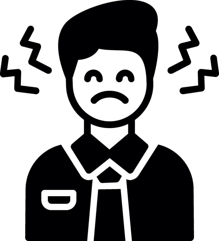 Sadness Glyph Icon Design vector