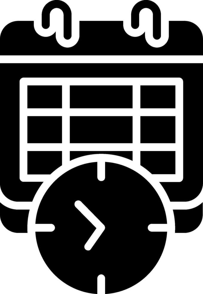 Clock Glyph Icon Design vector