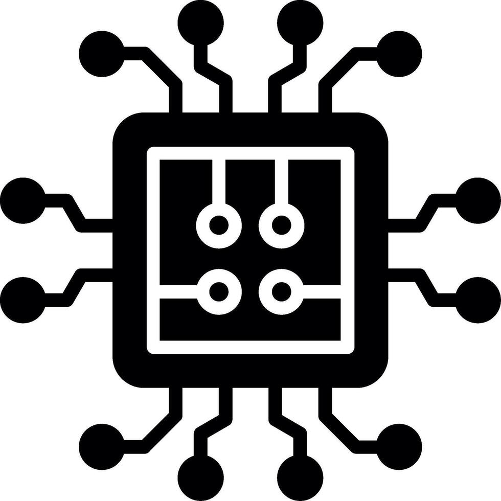 Circuit Glyph Icon Design vector