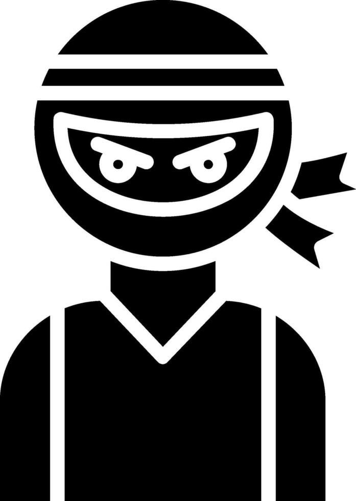 Ninja Glyph Icon Design vector