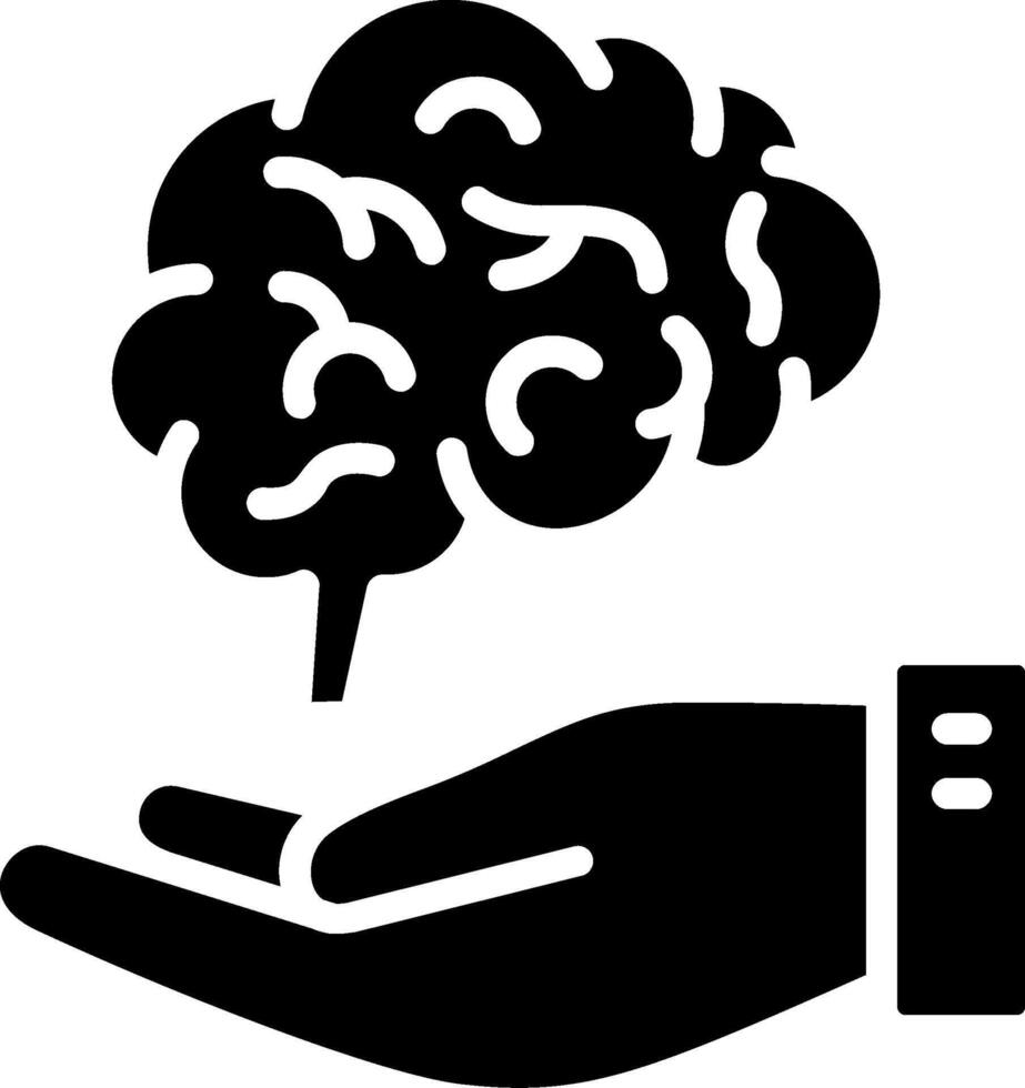 Brain Care Glyph Icon Design vector
