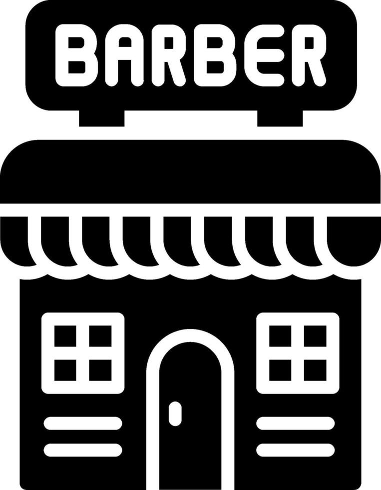 Barber Shop Glyph Icon Design vector