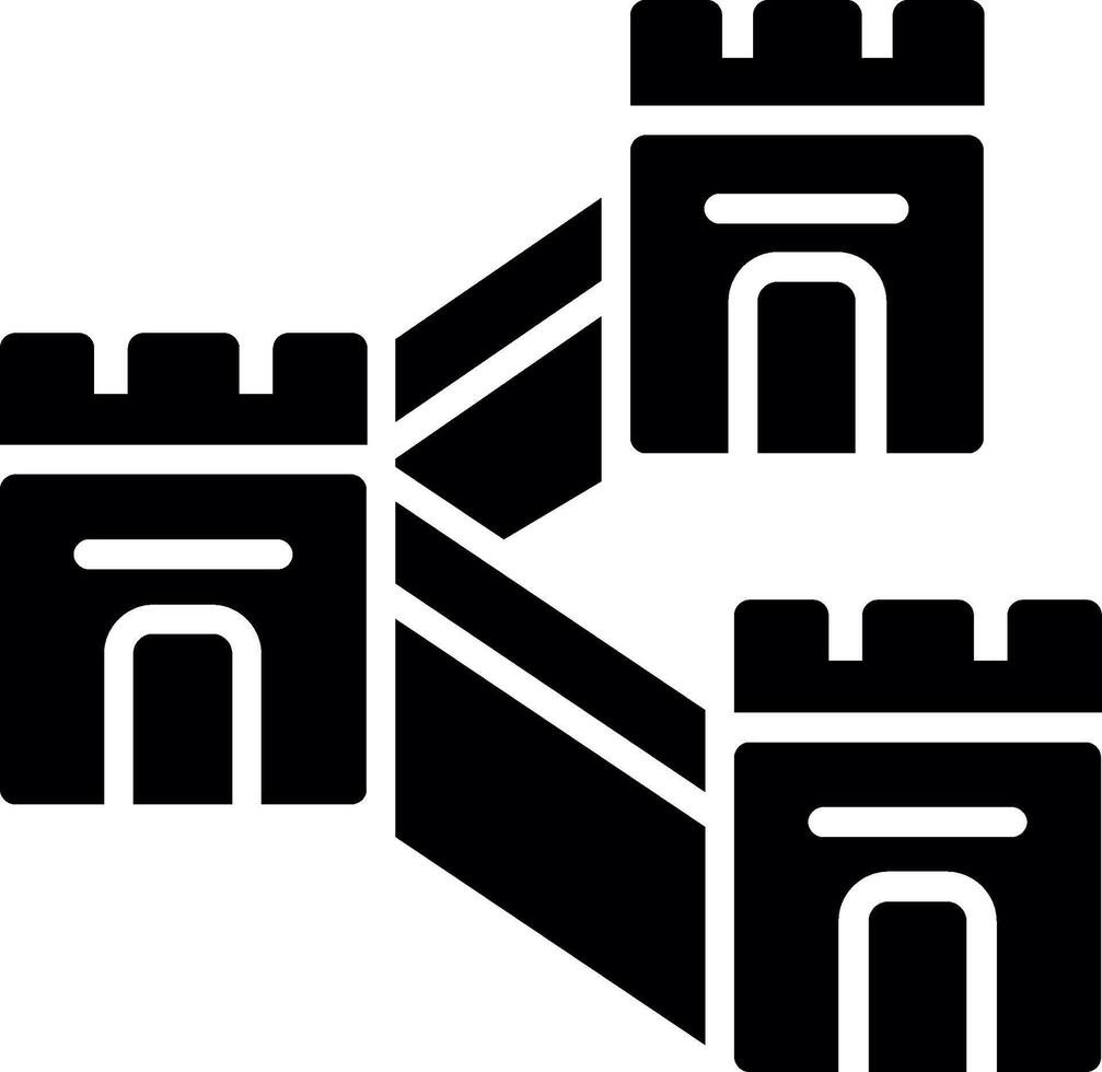 Great Wall Of China Glyph Icon Design vector