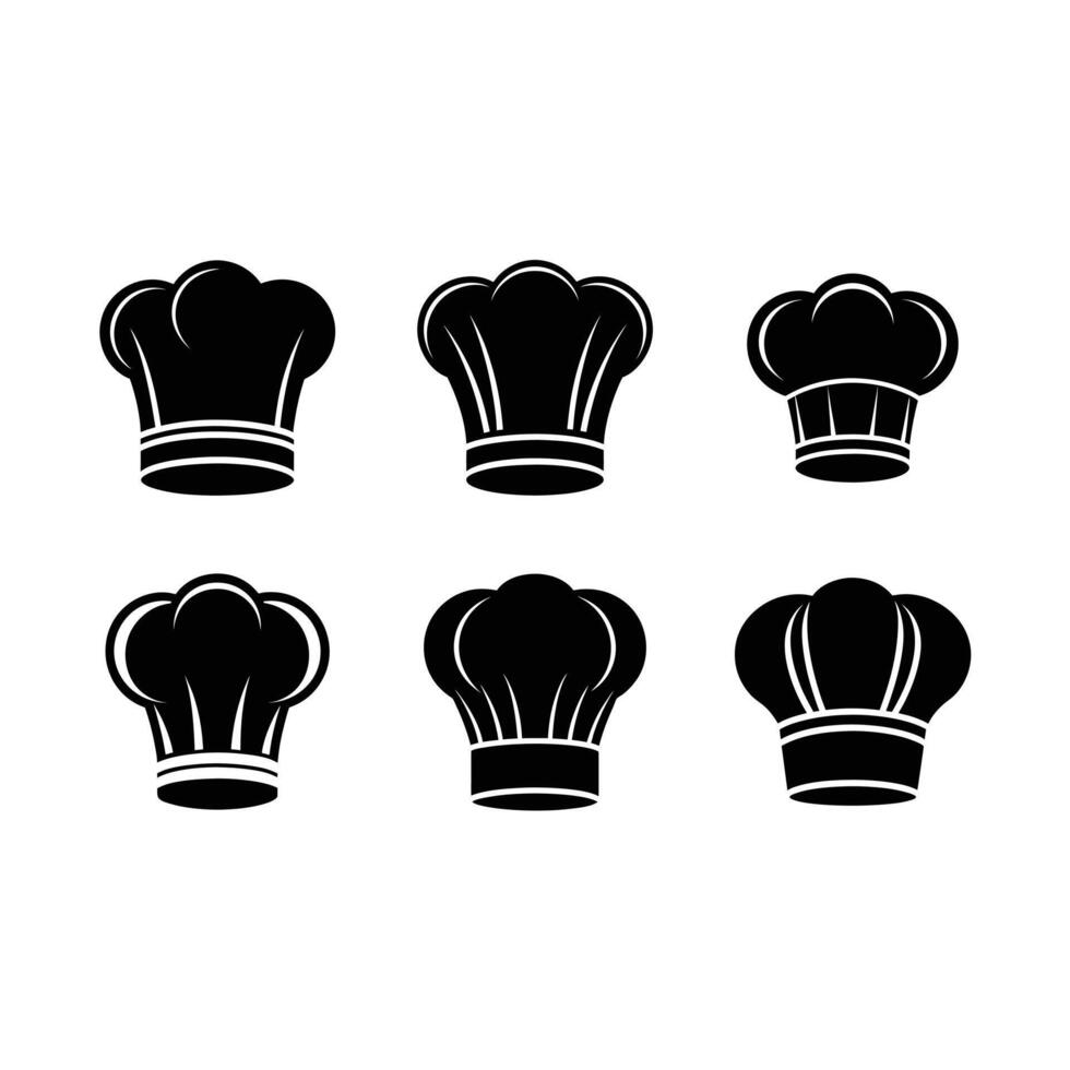 Chef's Hat Icon - and Linocut Silhouette Design vector