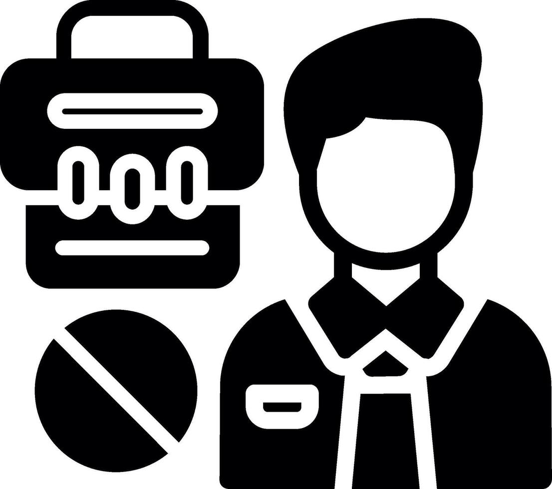 No Job Glyph Icon Design vector