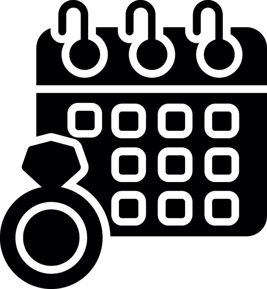 Wedding day Glyph Icon Design vector
