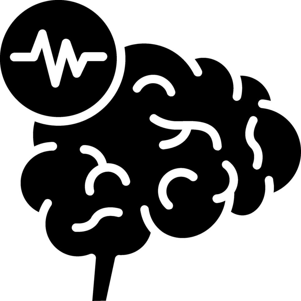 Brain Impulses Glyph Icon Design vector
