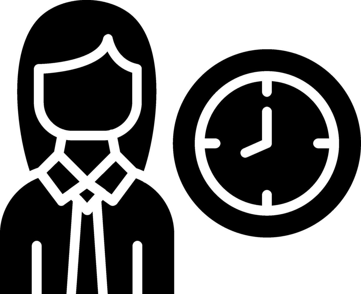 Clock Glyph Icon Design vector