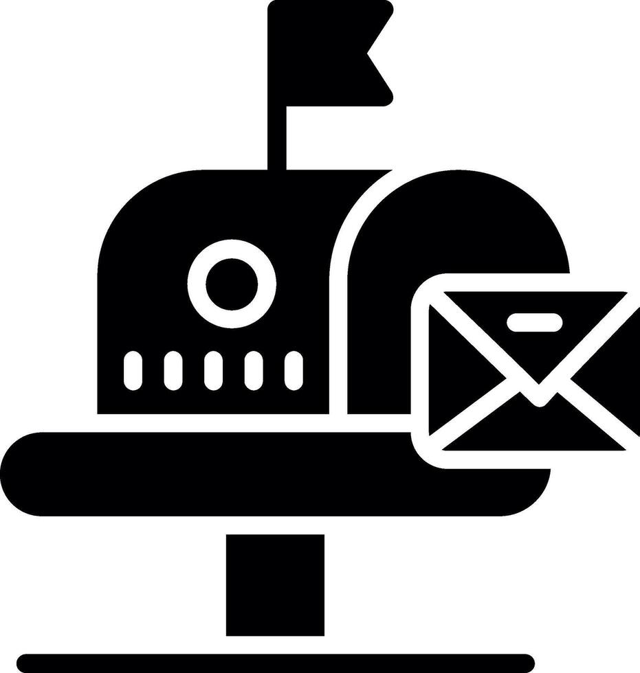 Mail Box Glyph Icon Design vector