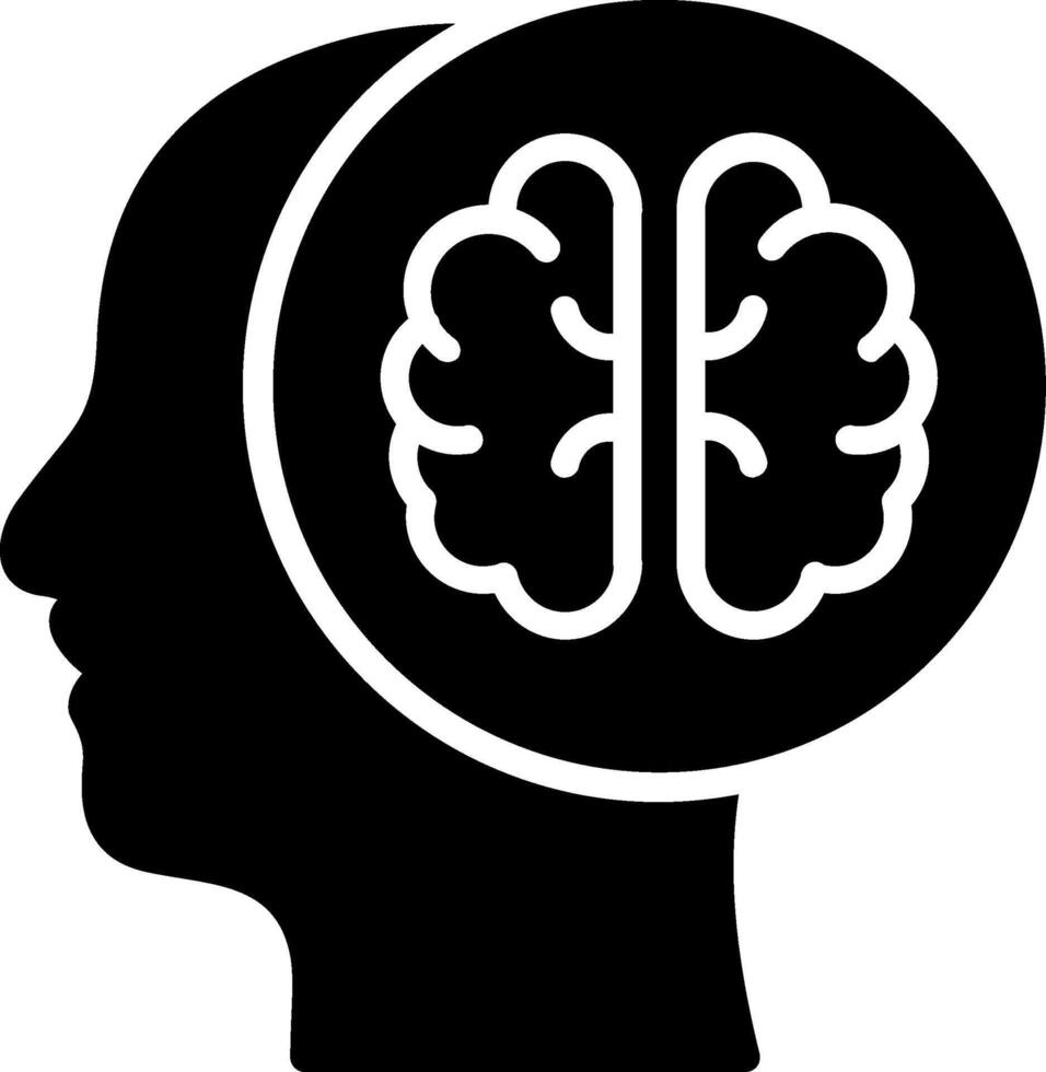 Brain Glyph Icon Design vector