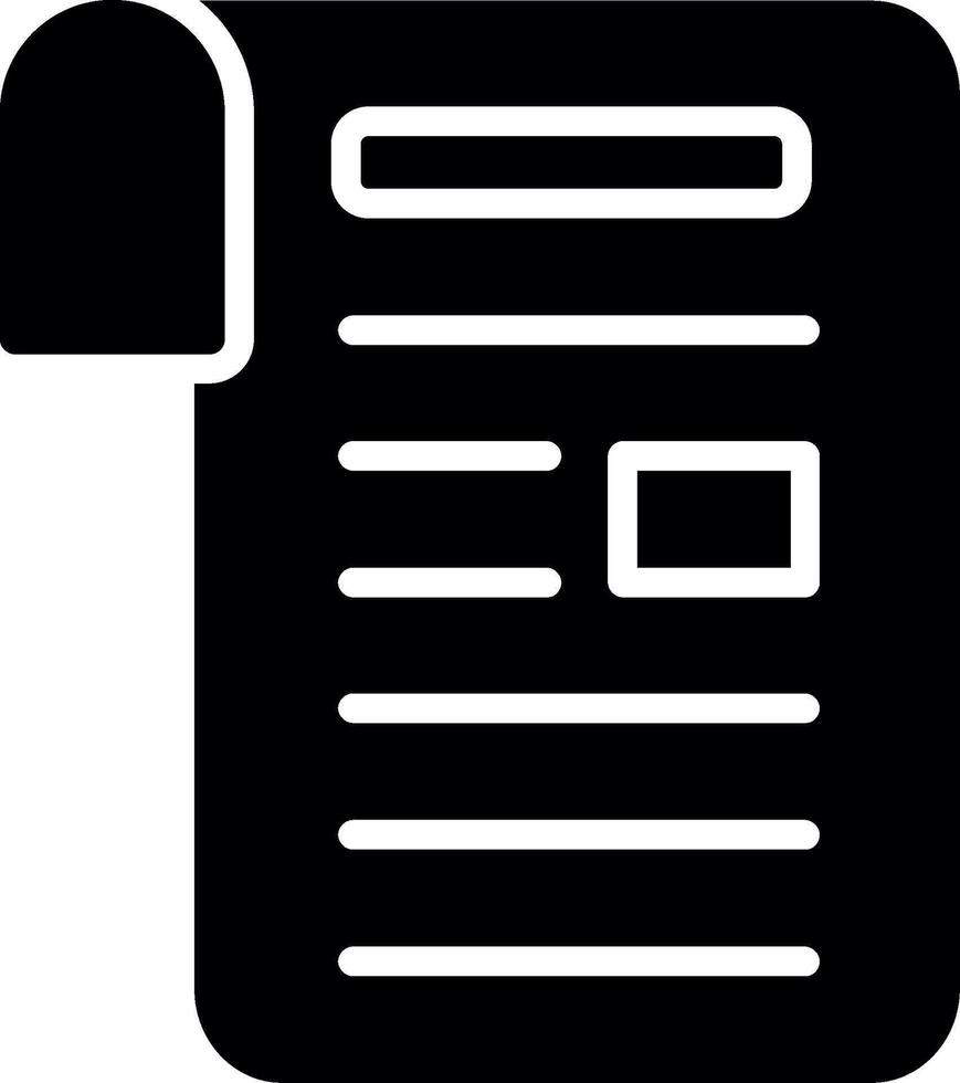news paper Glyph Icon Design vector