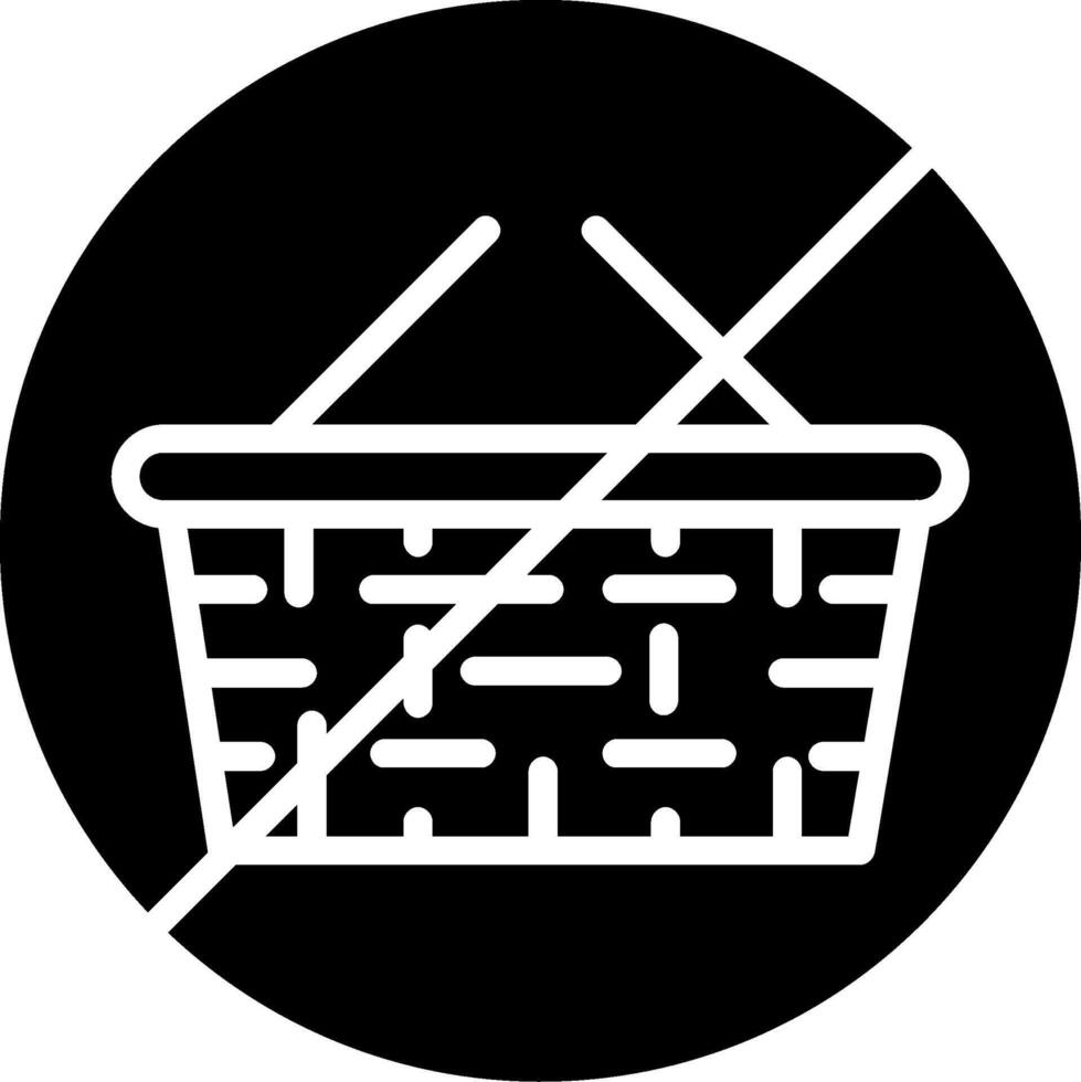 No Shopping Glyph Icon Design vector