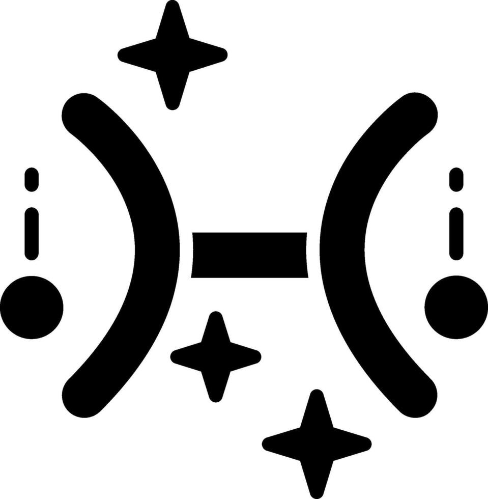 Pisces Glyph Icon Design vector