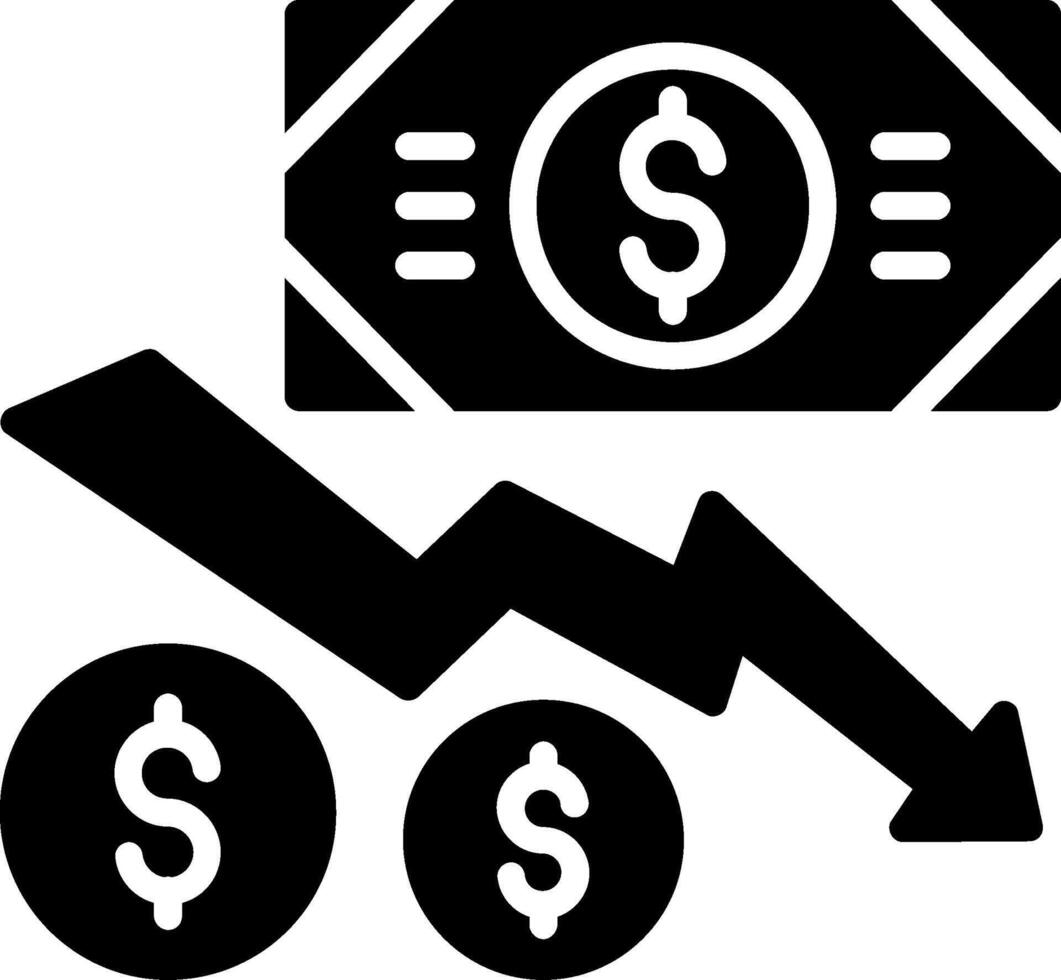 Deficit Glyph Icon Design vector