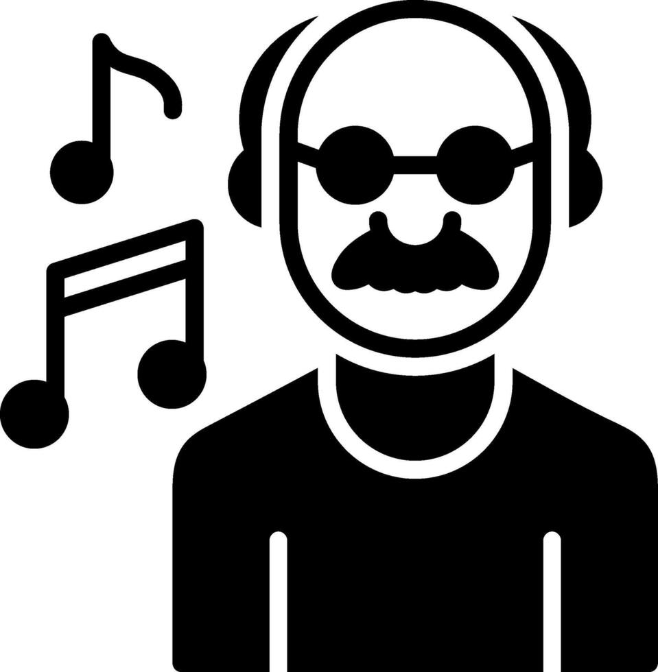 Music Therapy Glyph Icon Design vector